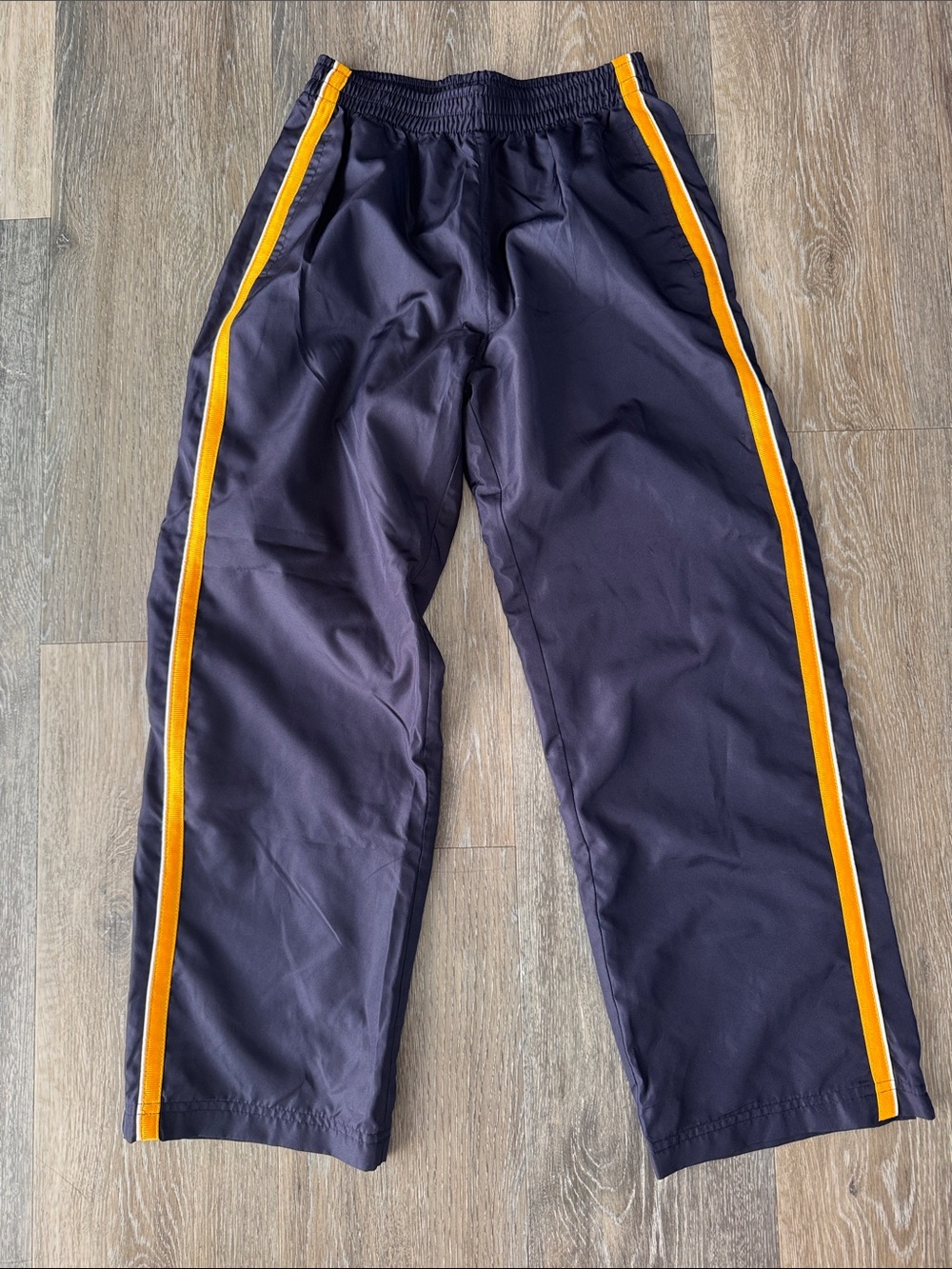 Kids Navy Pants with Yellow Side Stripes